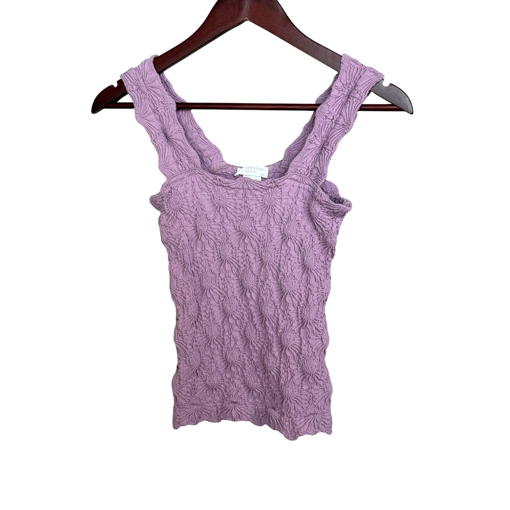 Altar'd State Intimates Tank Top Womens L/XL Purple Nylon Popcorn Bubble Texture